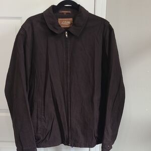 Tasso Elba Men Dark Brown Lightweight Jacket XL Zip Up‎ Pockets Collar Coat